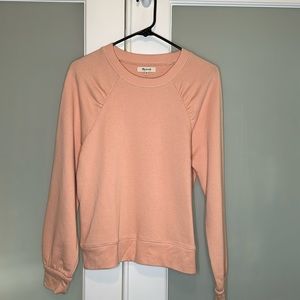 NEW Madewell Gathered Puff-Sleeve Sweatshirt